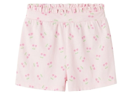 Lyserøde shorts fra Name it med små pink kirsebær med ansigter 13228158 ballerina cherries